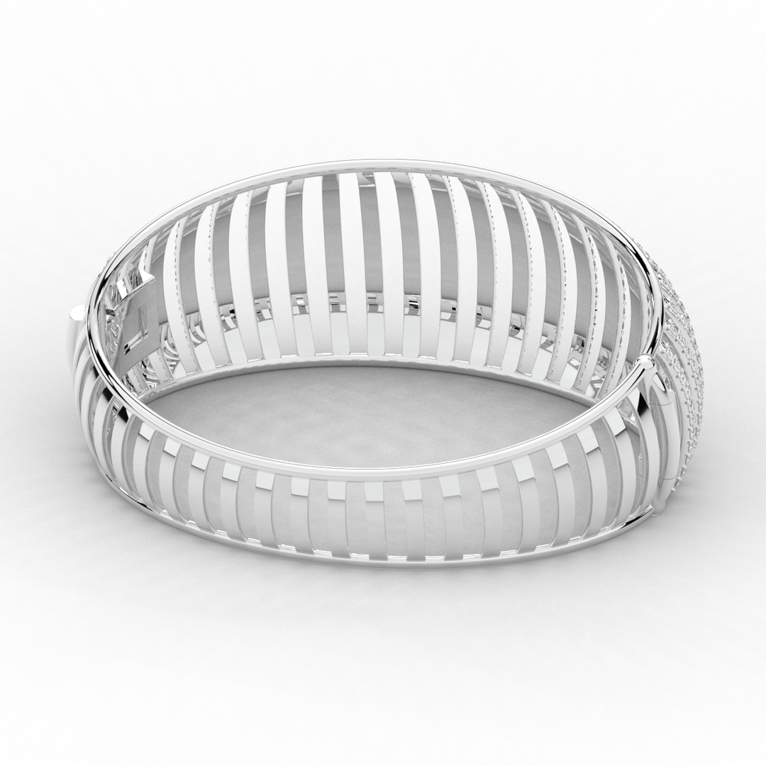 4.00CT.TW ROUND LAB DIAMOND BANGLE - Nazarelle