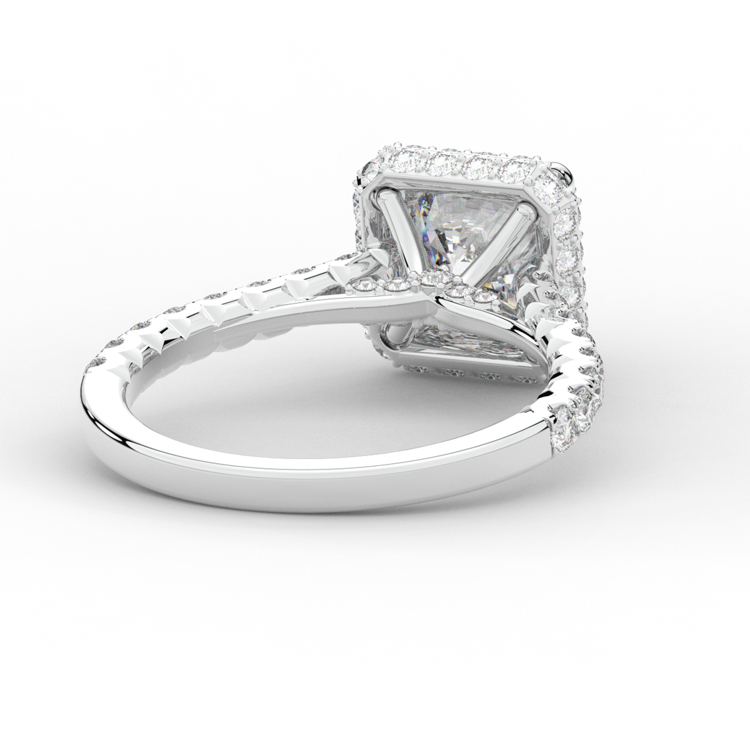 2.75CT.TW CUSHION LAB DIAMOND HALO ENGAGEMENT RING - Nazarelle