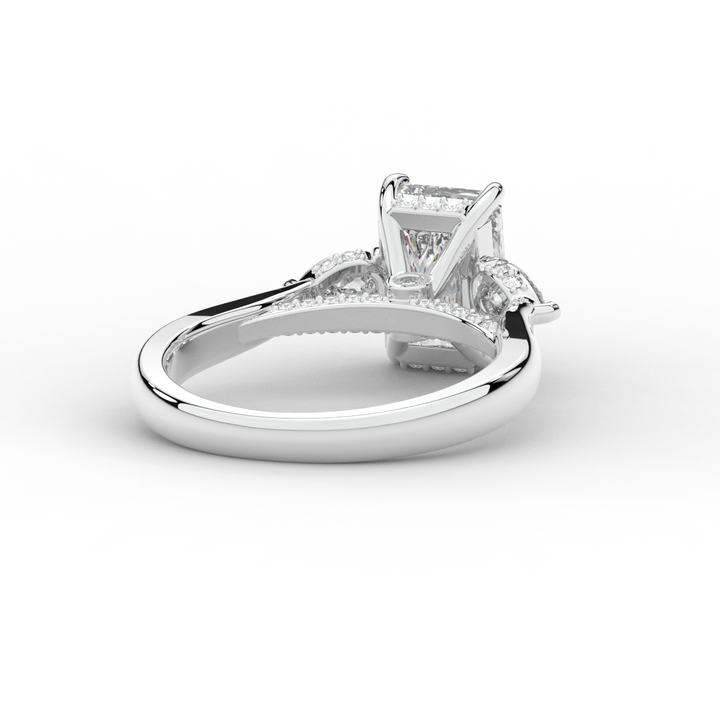2.40CT.TW RADIANT LAB DIAMOND 3 STONE ENGAGEMENT RING - Nazarelle