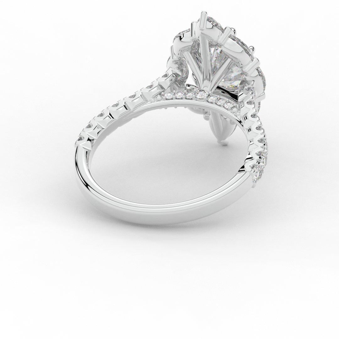 2.75CT.TW OVAL LAB DIAMOND HALO ENGAGEMENT RING - Nazarelle