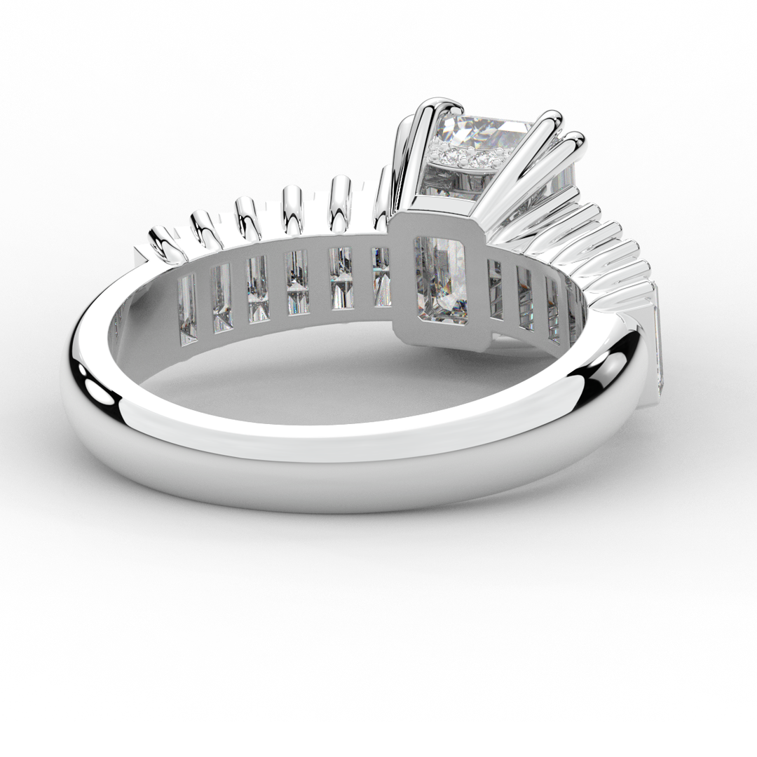 2.60CT.TW EMERALD CUT LAB DIAMOND ENGAGEMENT RING - Nazarelle