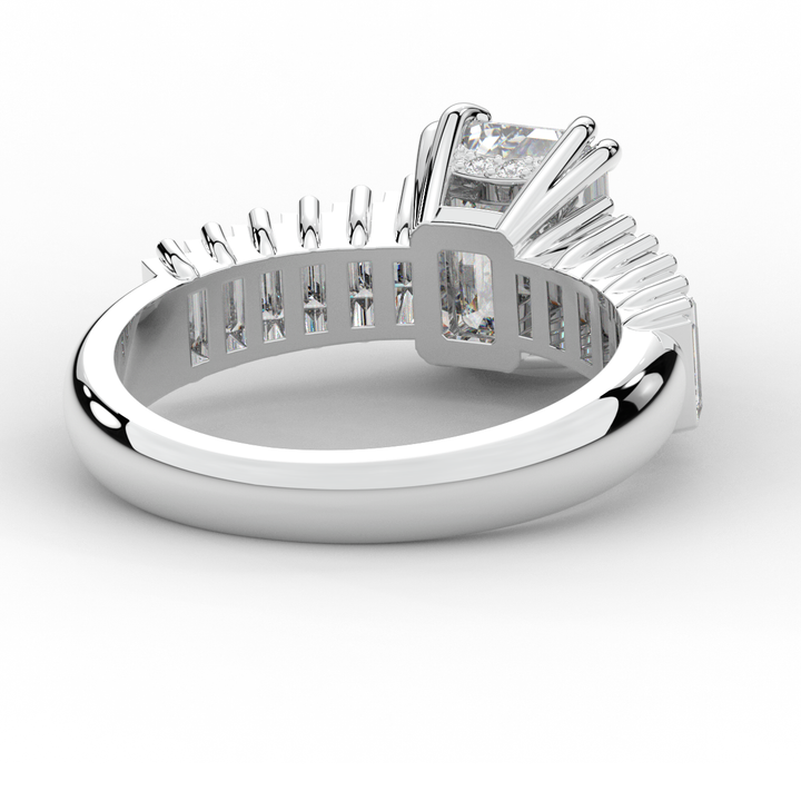 2.60CT.TW EMERALD CUT LAB DIAMOND ENGAGEMENT RING - Nazarelle