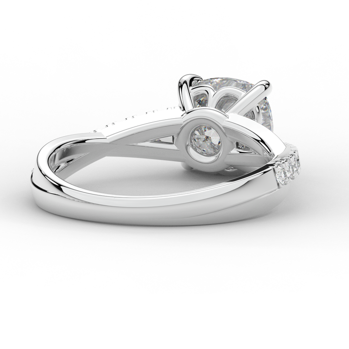 2.20CT.TW CUSHION LAB DIAMOND TWISTBAND ENGAGEMENT RING - Nazarelle
