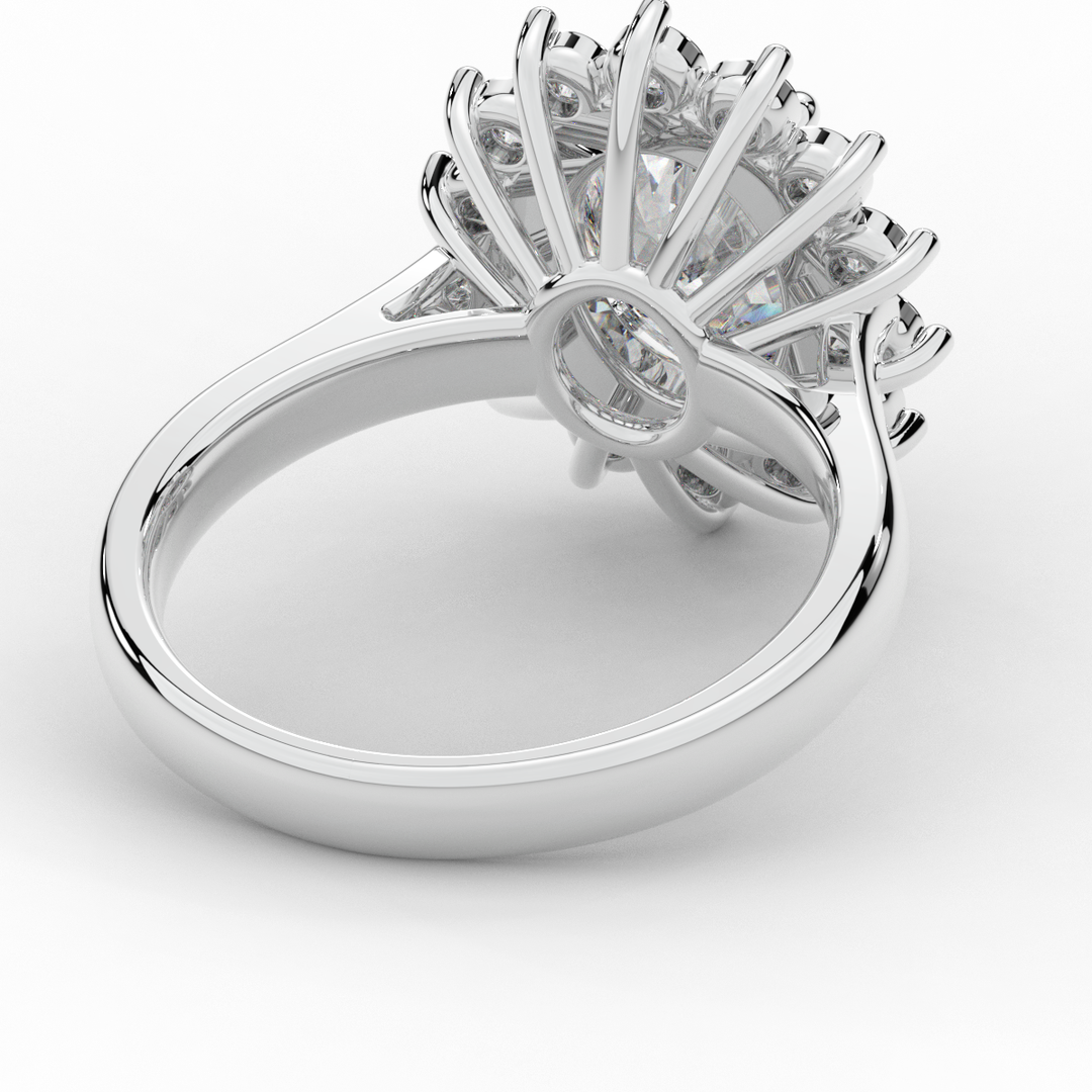 2.65CT.TW OVAL LAB DIAMOND HALO ENGAGEMENT RING - Nazarelle