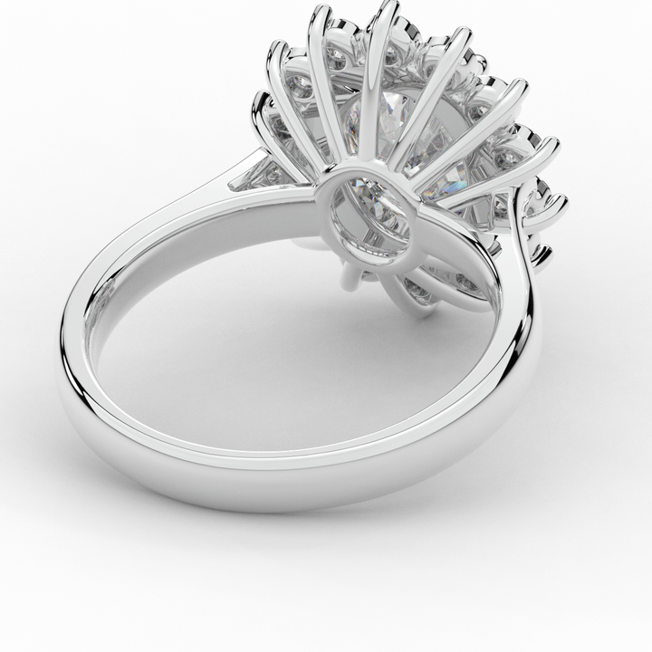 2.65CT.TW OVAL LAB DIAMOND HALO ENGAGEMENT RING - Nazarelle