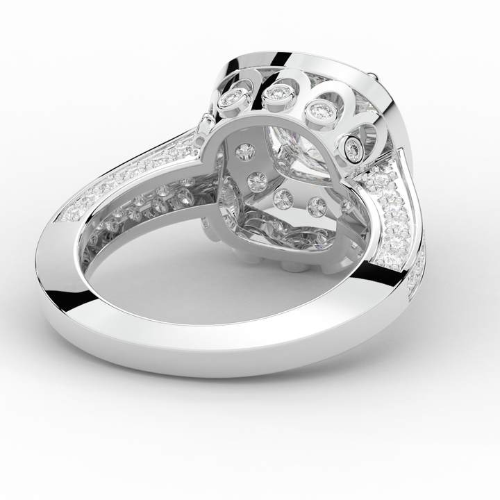 1.50CT.TW ROUND LAB DIAMOND HALO ENGAGEMENT RING - Nazarelle