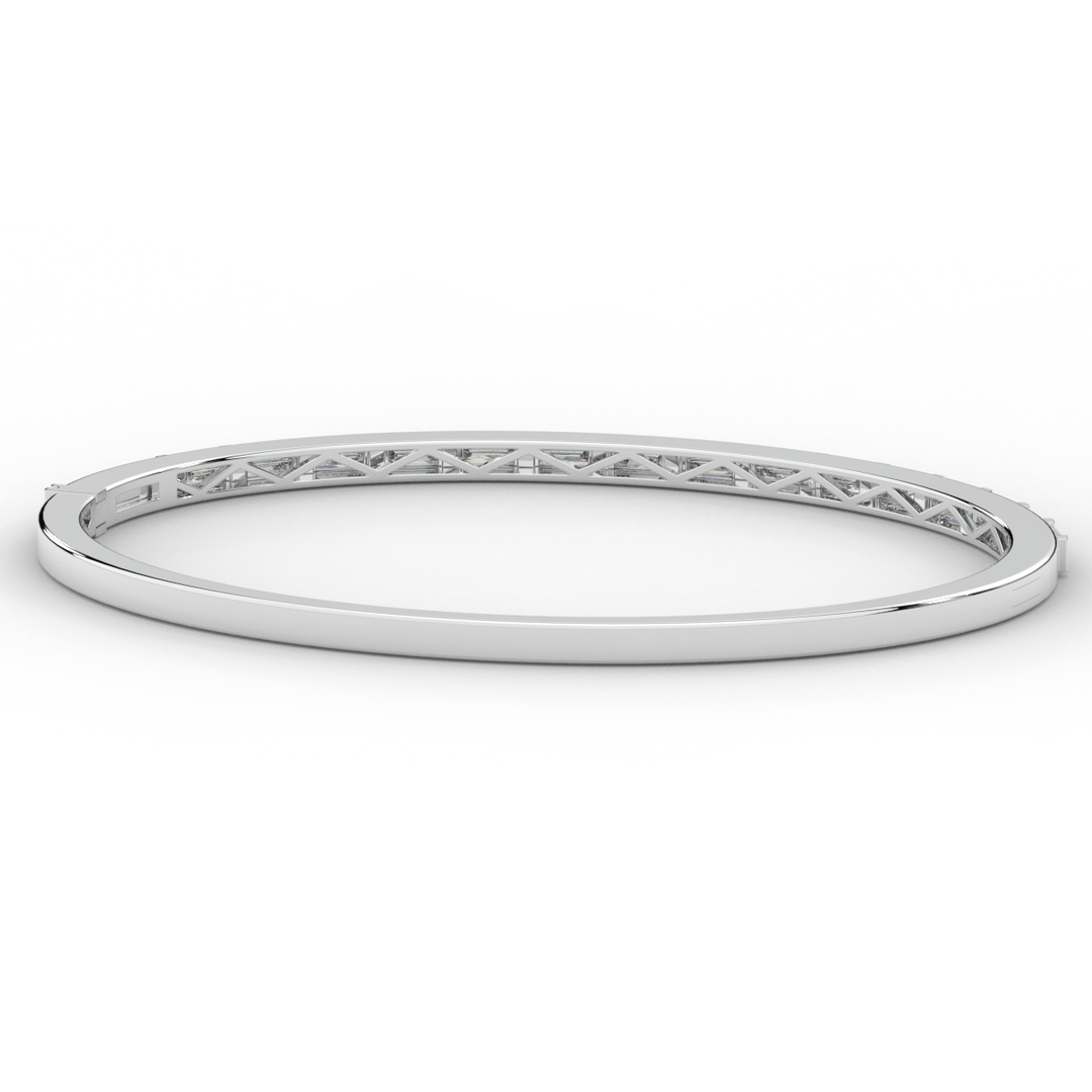 1.50CT.TW BAGUETTE LAB DIAMOND SHARED PRONG BANGLE - Nazarelle