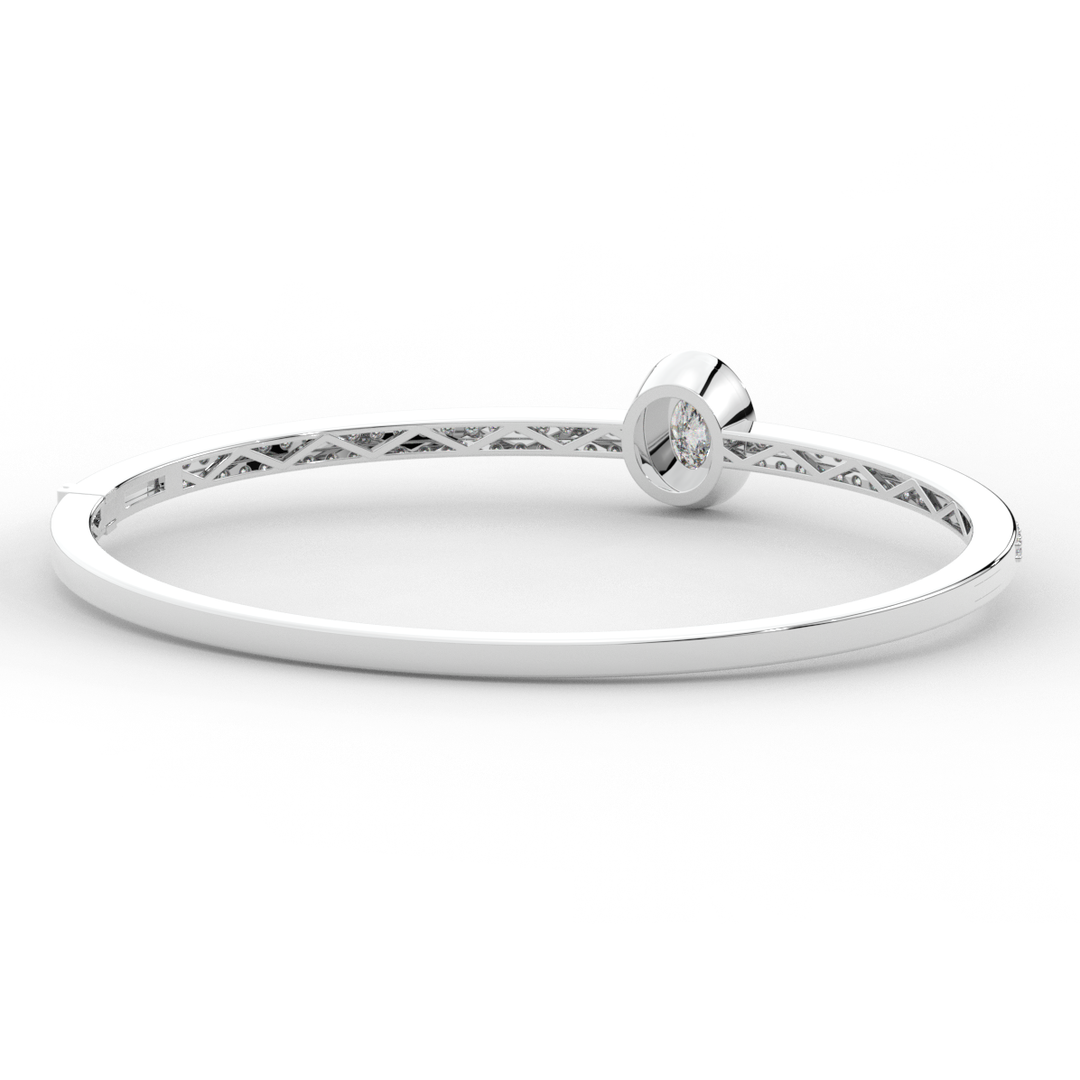 1.40CT.TW OVAL AND ROUND LAB DIAMOND BANGLE - Nazarelle