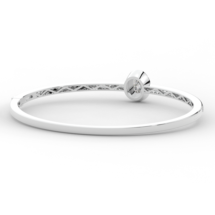 1.40CT.TW OVAL AND ROUND LAB DIAMOND BANGLE - Nazarelle