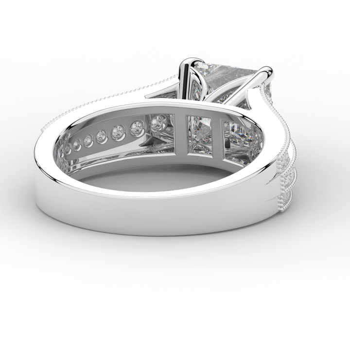 3.55CT.TW PRINCESS LAB DIAMOND ENGAGEMENT RING - Nazarelle