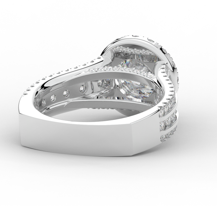 2.90CT.TW ROUND LAB DIAMOND HALO ENGAGEMENT RING - Nazarelle