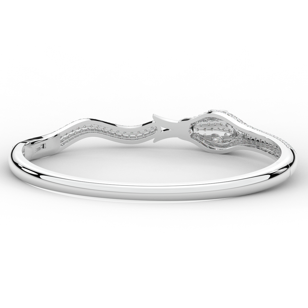 2.00CT.TW ROUND AND PEAR LAB DIAMOND SNAKE BANGLE - Nazarelle