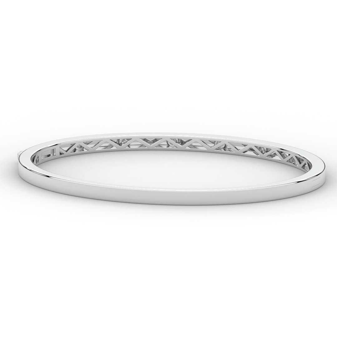 0.15CT.TW ROUND LAB BEZEL SET DIAMOND BANGLE - Nazarelle