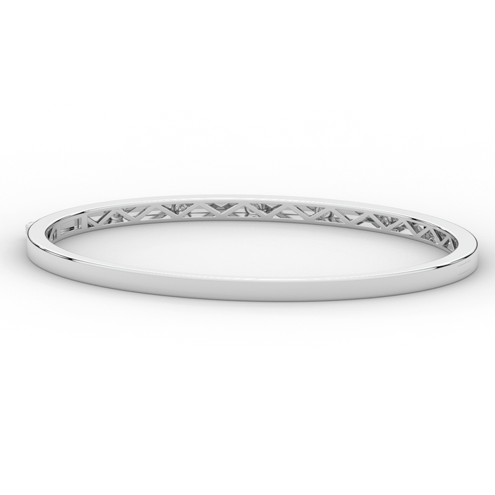 0.15CT.TW ROUND LAB BEZEL SET DIAMOND BANGLE - Nazarelle