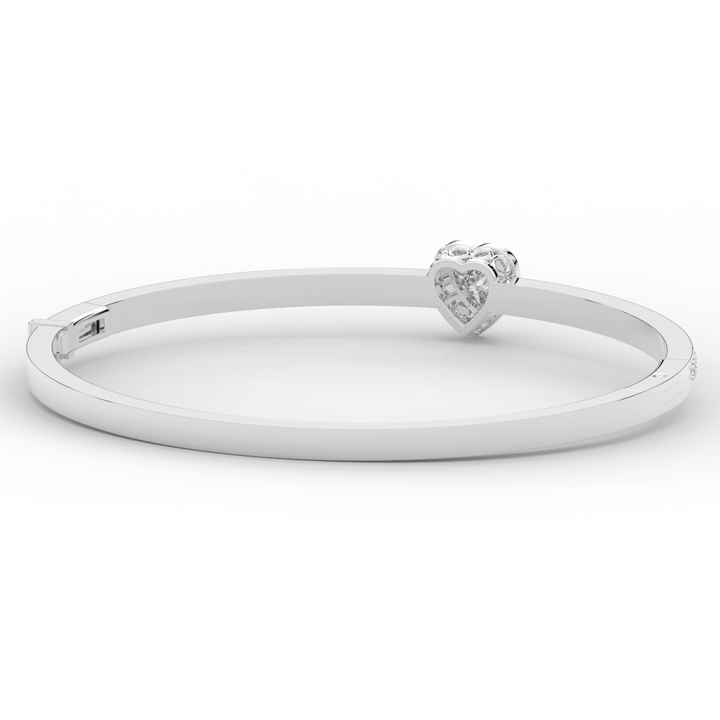 1.65CT.TW HEART AND ROUND LAB DIAMOND  BANGLE - Nazarelle