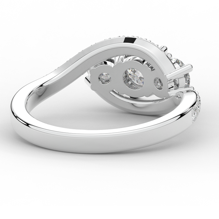 1.65CT.TW ROUND LAB DIAMOND TWIST HALO ENGAGEMENT RING - Nazarelle