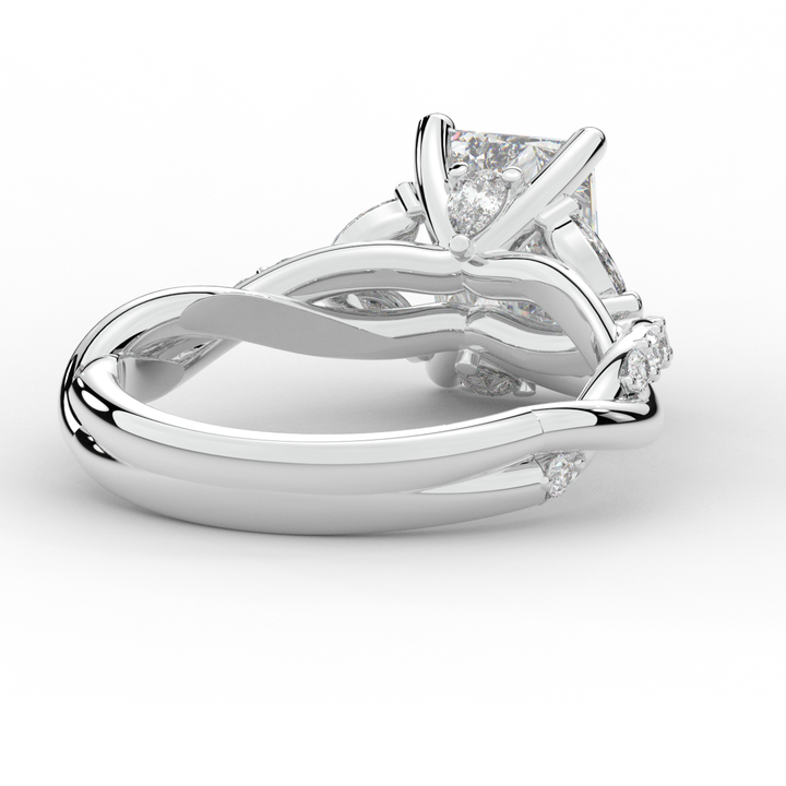 2.40CT.TW RADIANT LAB DIAMOND TWIST BAND ENGAGEMENT RING - Nazarelle