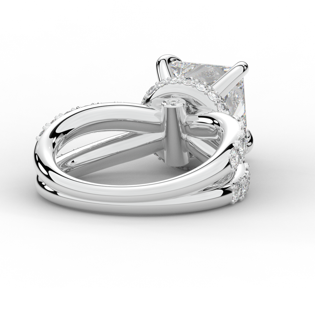 5.25CT.TW PRINCESS LAB DIAMOND ENGAGEMENT RING - Nazarelle