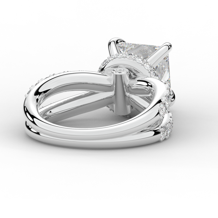 5.25CT.TW PRINCESS LAB DIAMOND ENGAGEMENT RING - Nazarelle