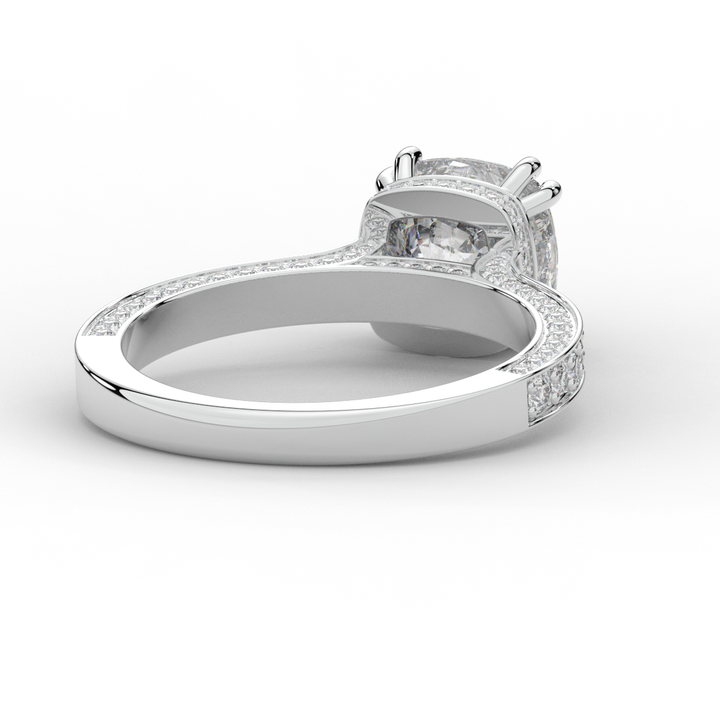 2.60CT.TW CUSHION LAB DIAMOND SOLITAIRE ENGAGEMENT RING - Nazarelle