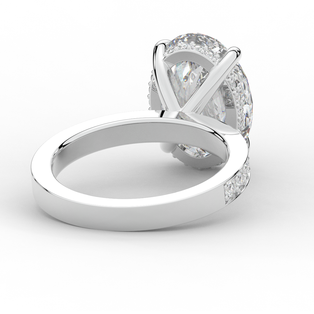 4.30CT.TW OVAL LAB DIAMOND BAND ENGAGEMENT RING - Nazarelle