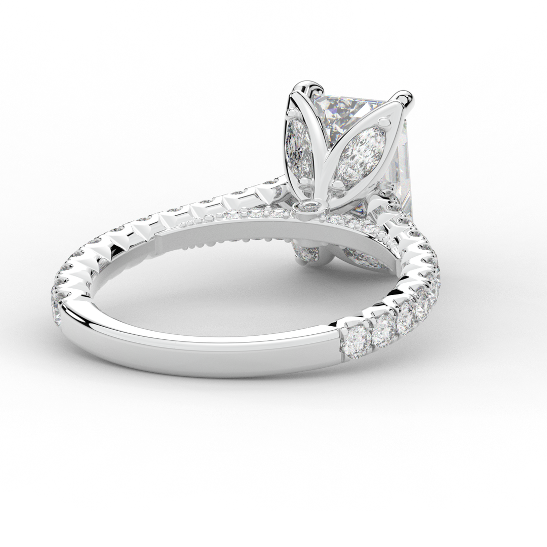 2.70CT.TW EMERALD CUT LAB DIAMOND SOLITAIRE ENGAGEMENT RING - Nazarelle