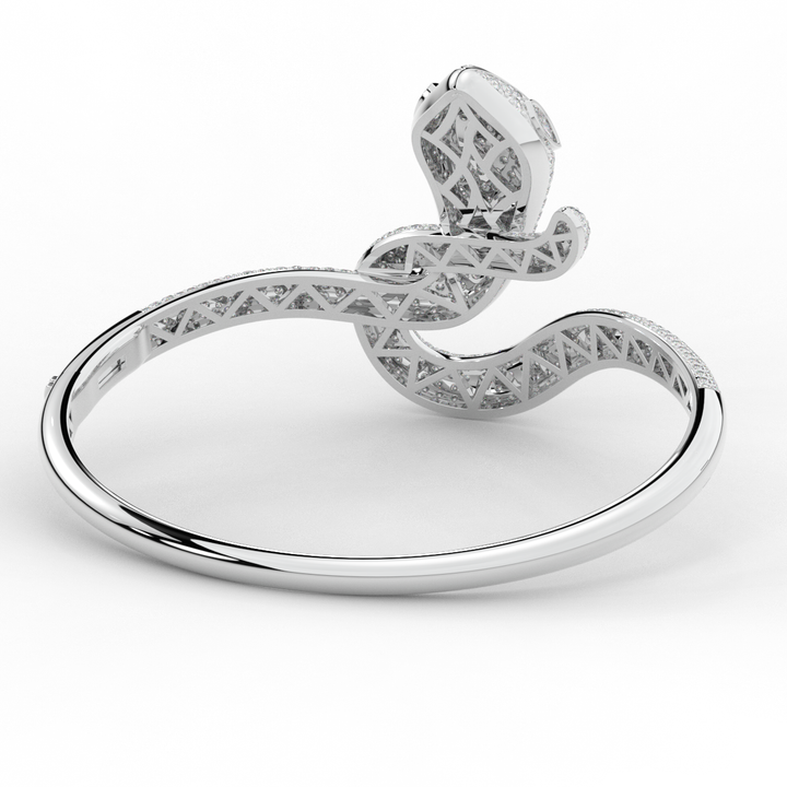 4.90CT.TW ROUND AND PEAR LAB DIAMOND SNAKE BANGLE - Nazarelle