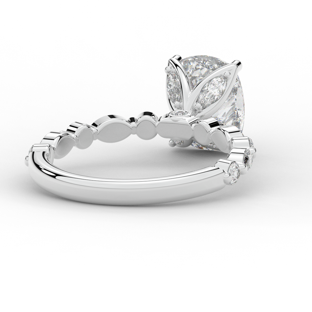 2.60CT.TW CUSHION LAB DIAMOND SOLITAIRE ENGAGEMENT RING - Nazarelle