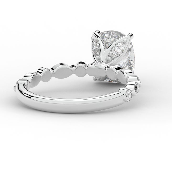 2.60CT.TW CUSHION LAB DIAMOND SOLITAIRE ENGAGEMENT RING - Nazarelle