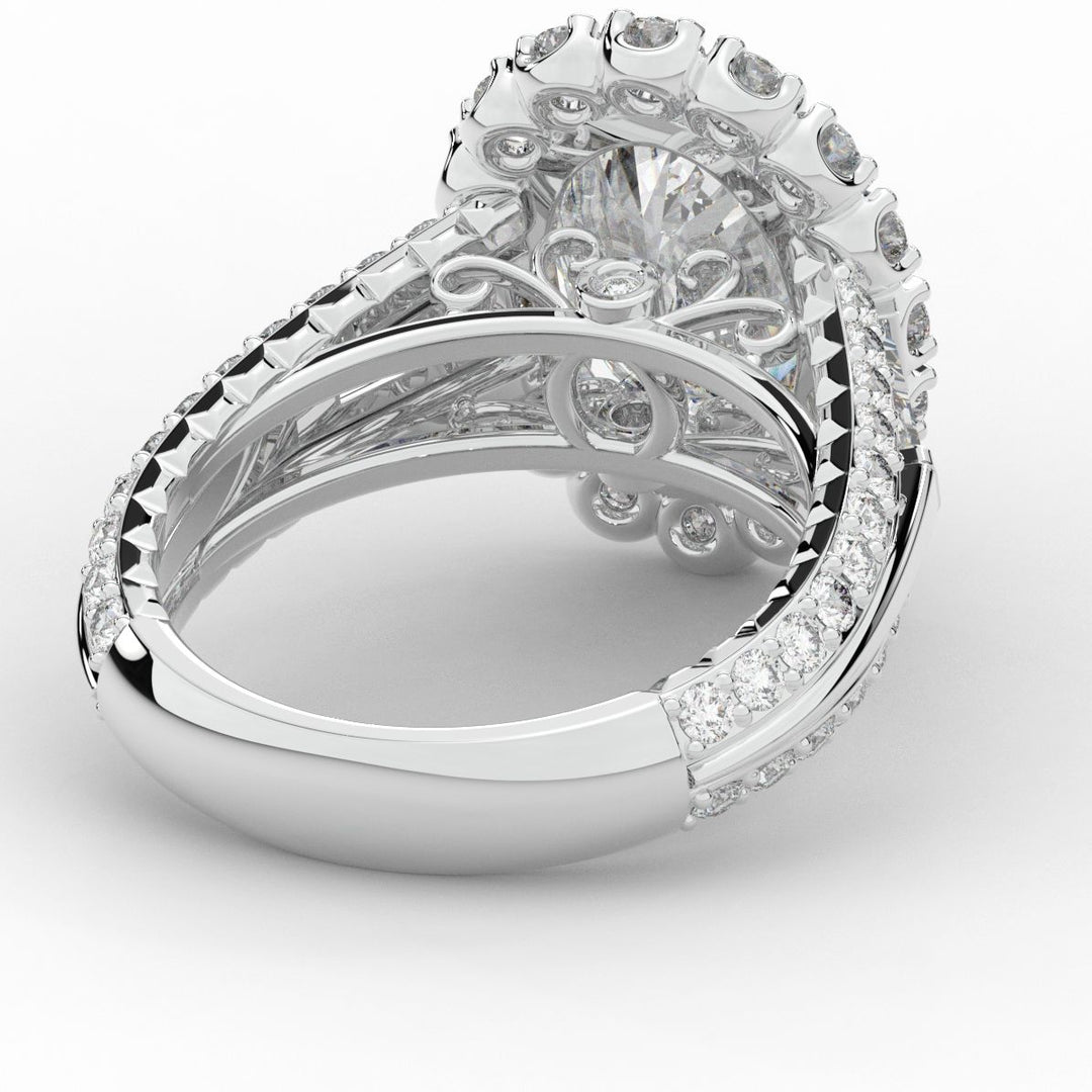 5.75CT.TW OVAL LAB DIAMOND HALO ENGAGEMENT RING - Nazarelle