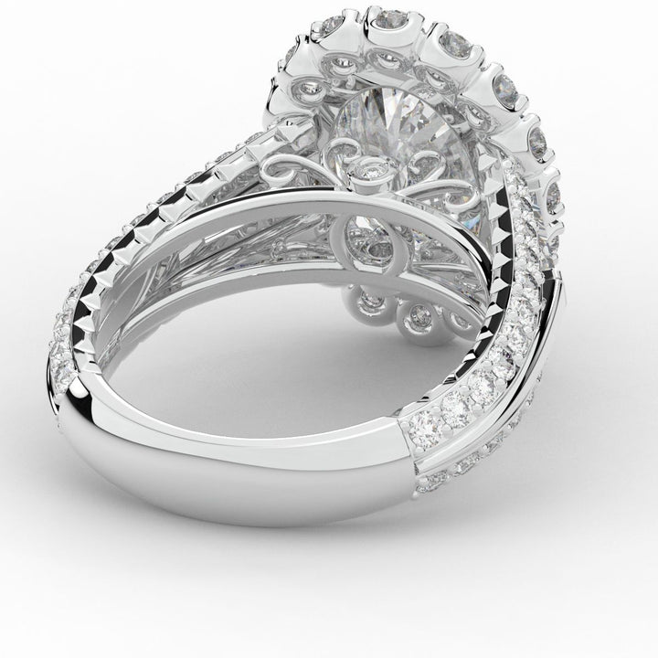 5.75CT.TW OVAL LAB DIAMOND HALO ENGAGEMENT RING - Nazarelle