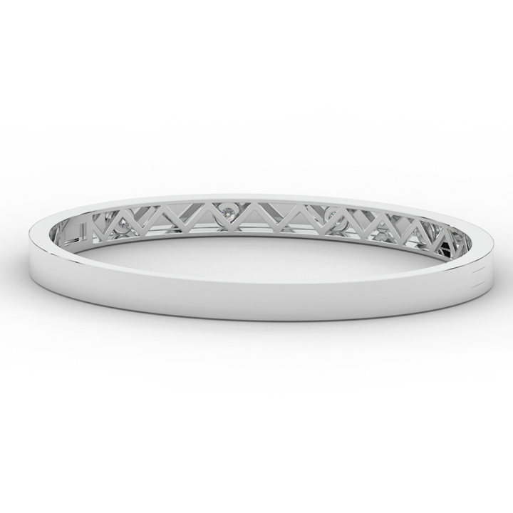 0.50CT.TW ROUND LAB DIAMOND BEZEL SET BANGLE - Nazarelle