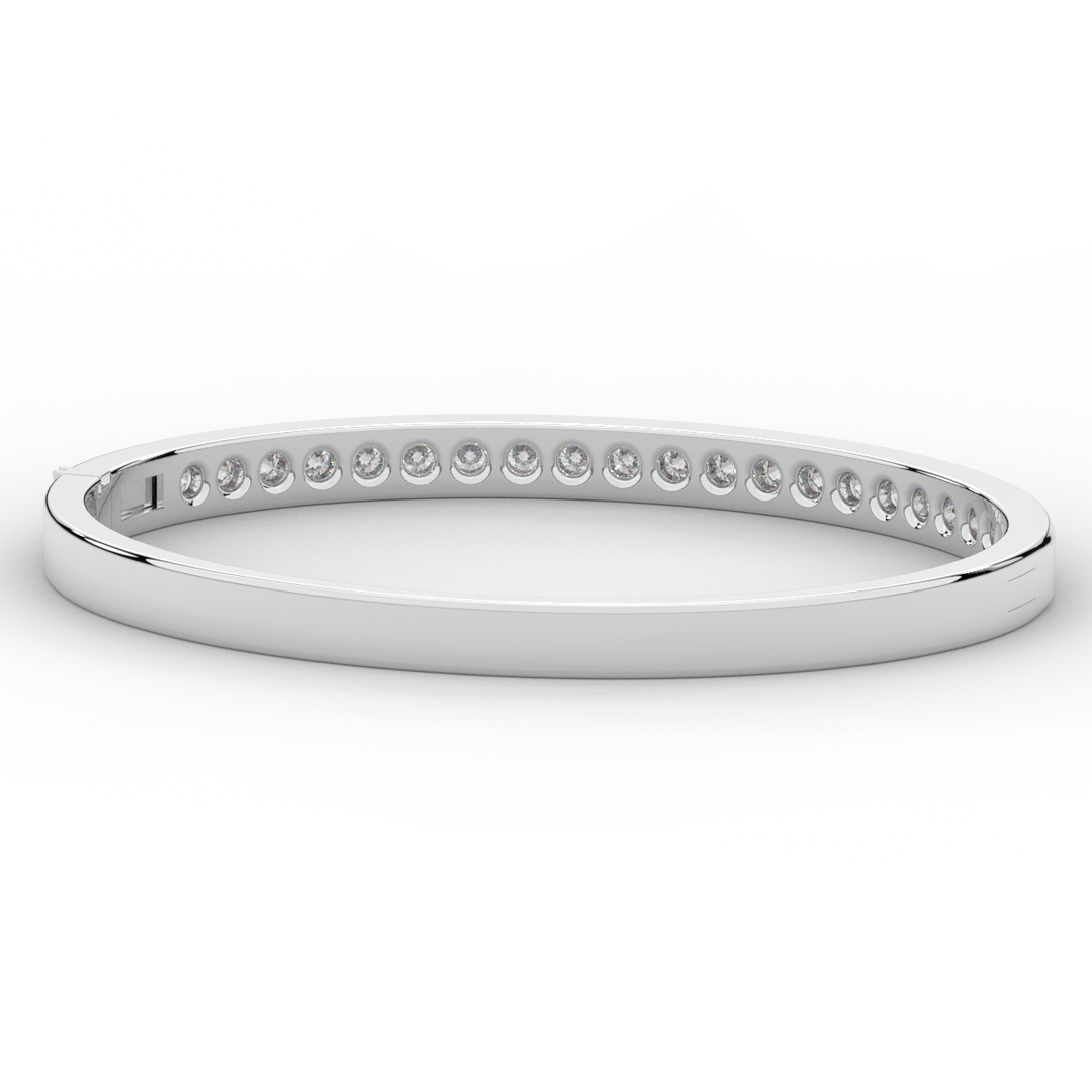 2.75CT.TW ROUND LAB CHANNEL SET DIAMOND BANGLE - Nazarelle