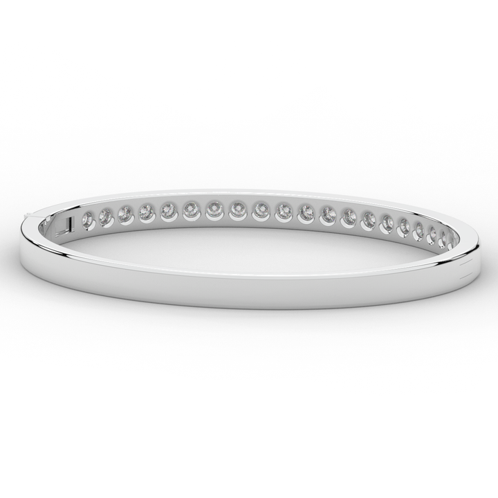 2.75CT.TW ROUND LAB CHANNEL SET DIAMOND BANGLE - Nazarelle