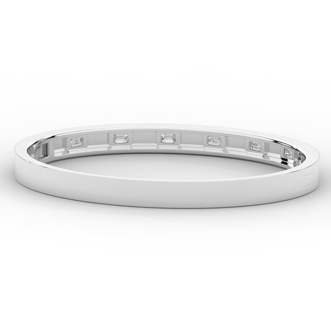 1.25CT.TW ROUND LAB DIAMOND BEZEL SET BANGLE - Nazarelle