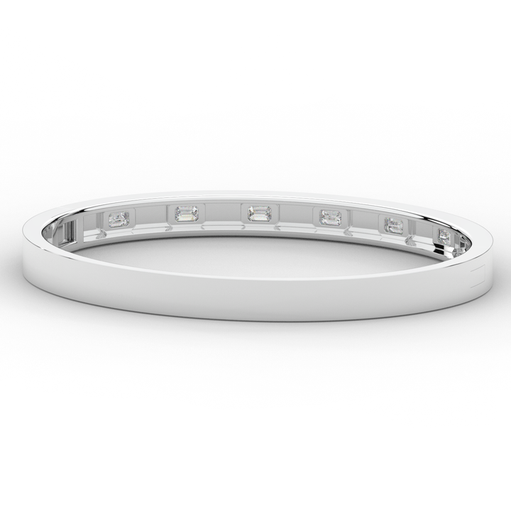 1.25CT.TW ROUND LAB DIAMOND BEZEL SET BANGLE - Nazarelle