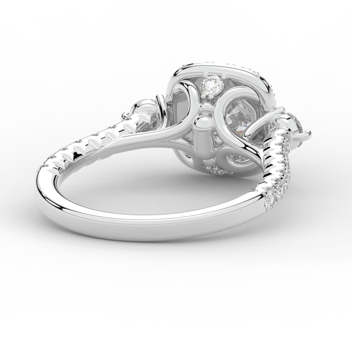 1.75CT.TW ROUND LAB DIAMOND HALO ENGAGEMENT RING - Nazarelle