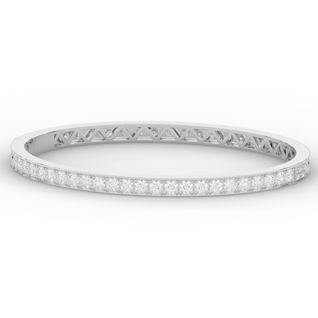 5.10CT.TW ROUND LAB DIAMOND BANGLE - Nazarelle