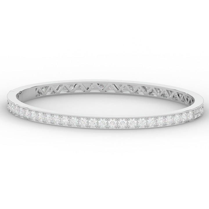 5.10CT.TW ROUND LAB DIAMOND BANGLE - Nazarelle