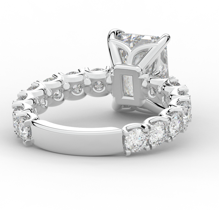 4.35CT.TW EMERALD CUT LAB DIAMOND ENGAGEMENT RING - Nazarelle
