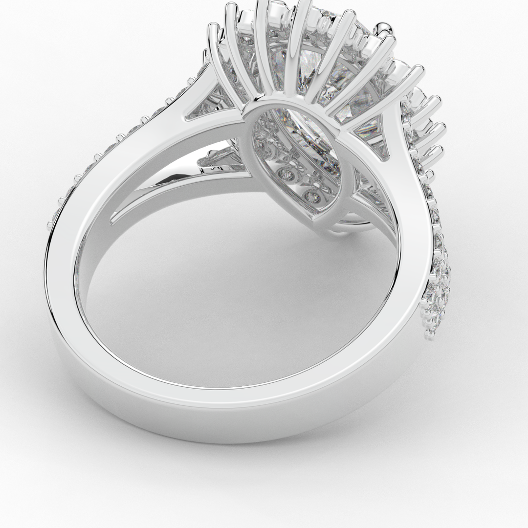 3.60CT.TW ROUND LAB DIAMOND ENGAGEMENT RING - Nazarelle