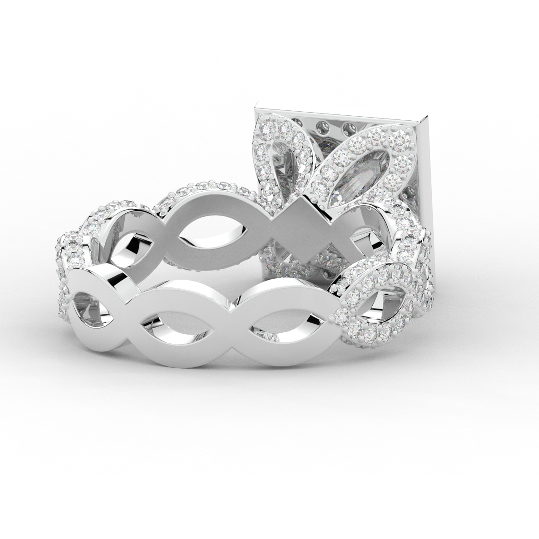 2.40CT.TW PRINCESS LAB DIAMOND HALO ENGAGEMENT RING - Nazarelle