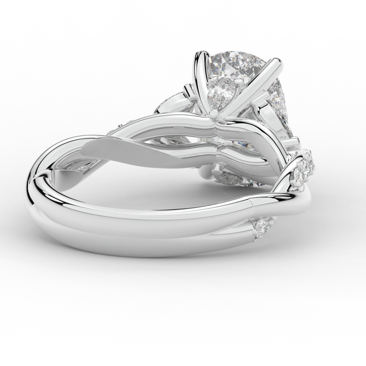 2.40CT.TW CUSHION LAB DIAMOND TWIST BAND ENGAGEMENT RING - Nazarelle