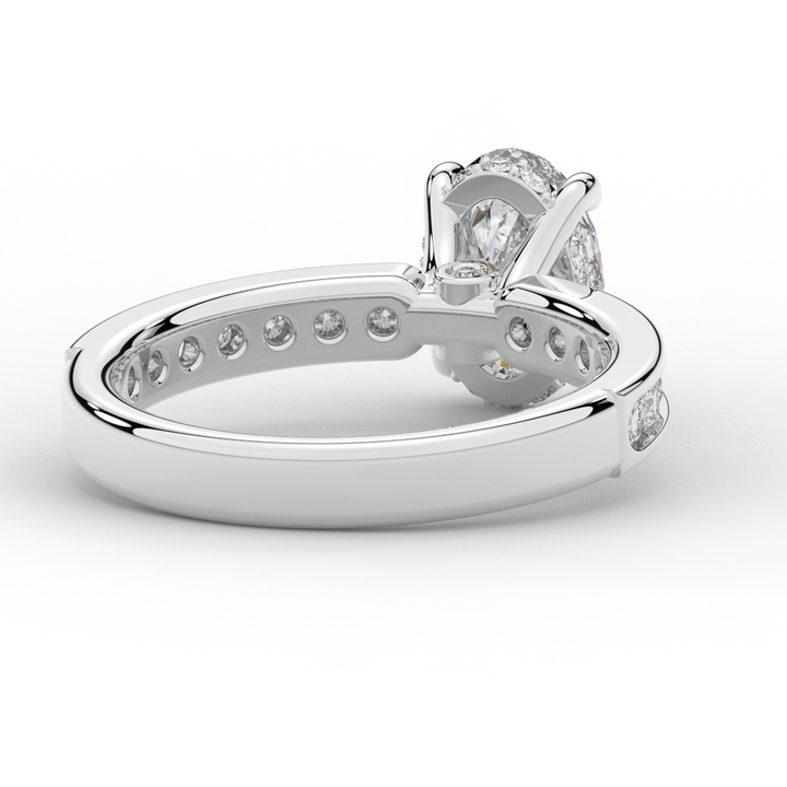 1.95CT.TW OVAL LAB DIAMOND UNDERHALO ENGAGEMENT RING - Nazarelle