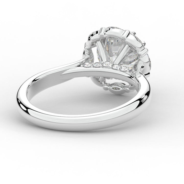2.40CT.TW ROUND LAB DIAMOND HALO ENGAGEMENT RING - Nazarelle