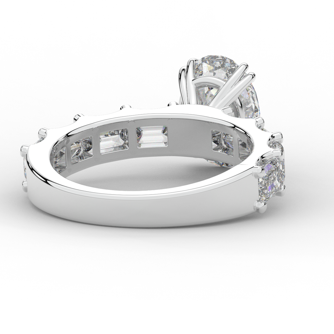3.75CT.TW OVAL LAB DIAMOND SOLITAIRE ENGAGEMENT RING - Nazarelle