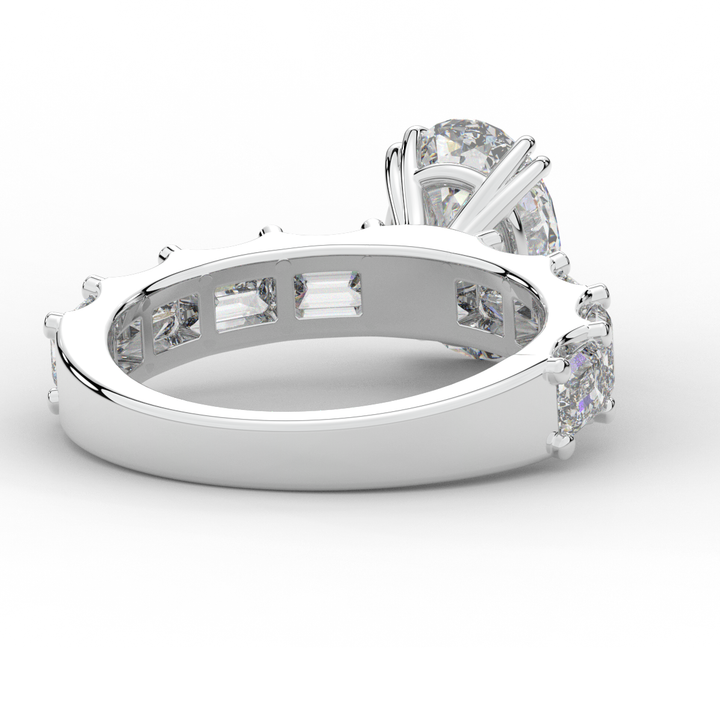 3.75CT.TW OVAL LAB DIAMOND SOLITAIRE ENGAGEMENT RING - Nazarelle