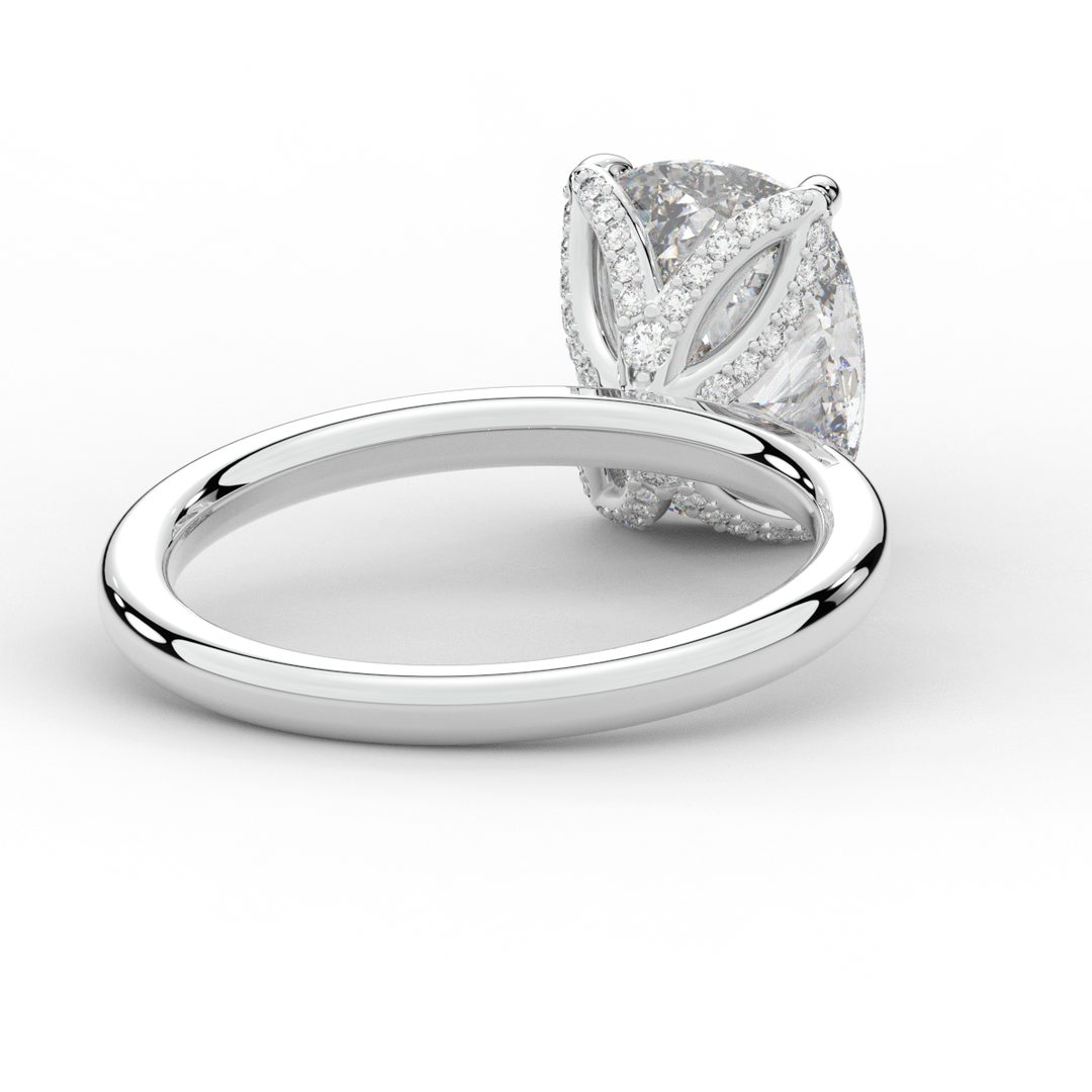 3.10CT.TW CUSHION LAB DIAMOND ENGAGEMENT RING - Nazarelle