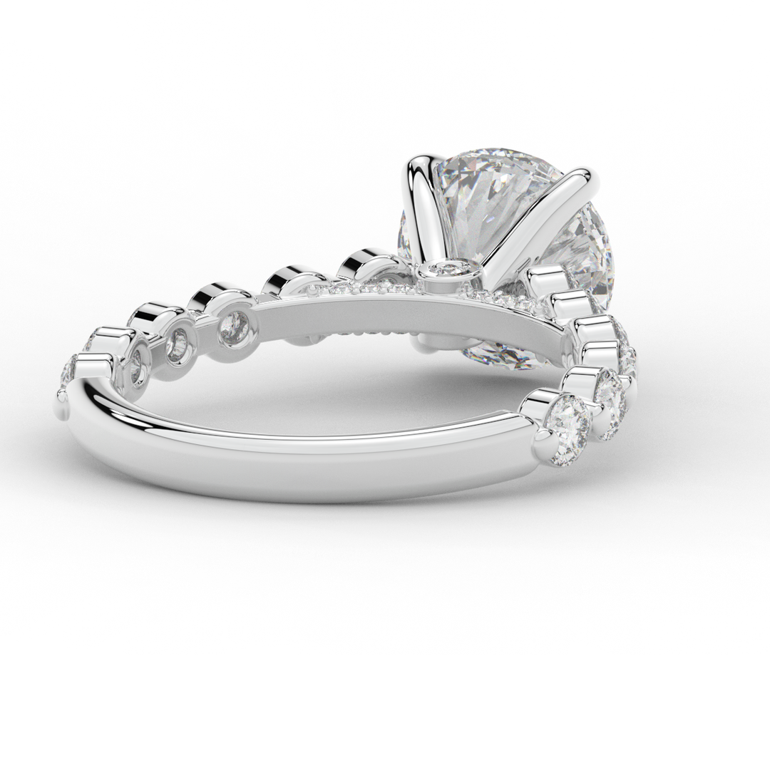 3.90CT.TW ROUND LAB DIAMOND ENGAGEMENT RING - Nazarelle