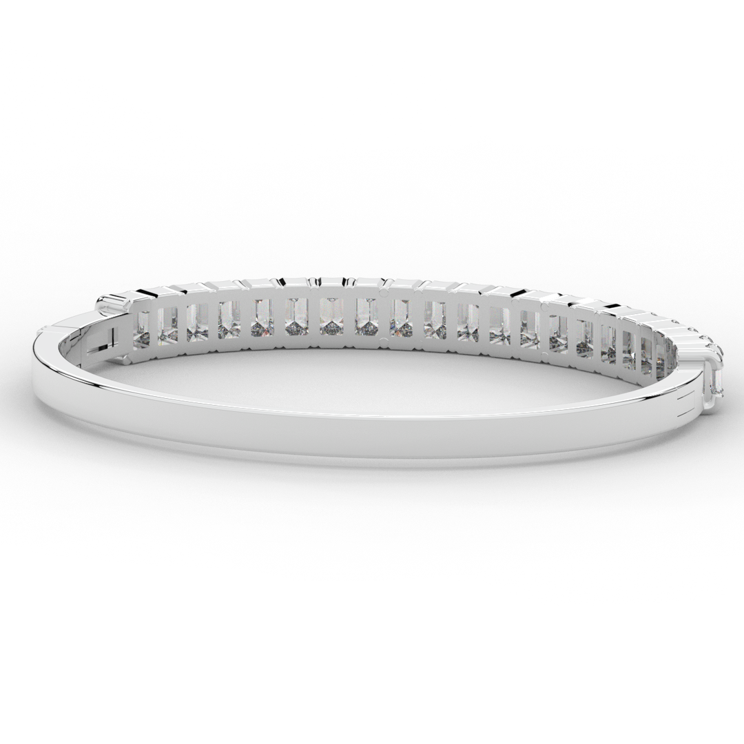 6.50CT.TW EMERALD CUT LAB DIAMOND BANGLE - Nazarelle